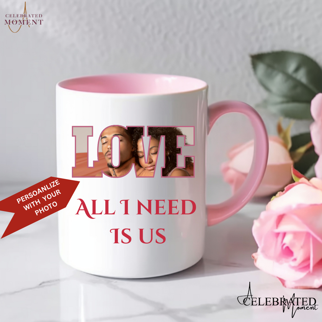 "All I Need is Us" Personalized Photo Mug - REMOVE