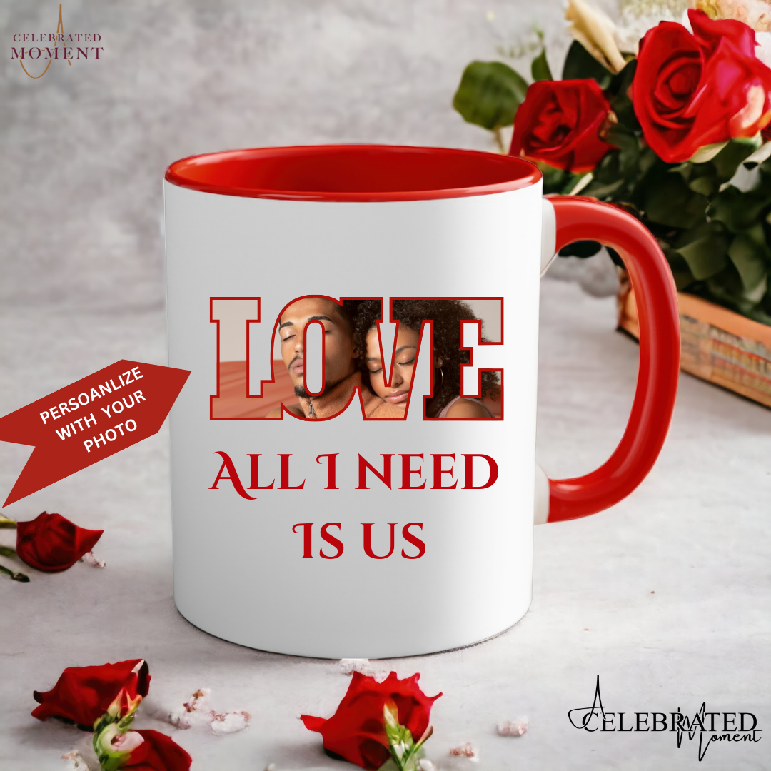 "All I Need is Us" Personalized Photo Mug - REMOVE