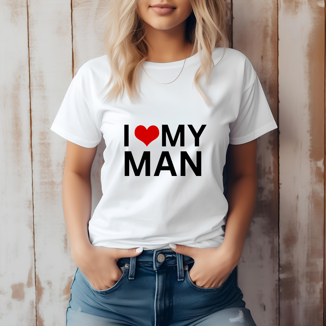 "I ♥ My Man" Custom Heart Color T-Shirt