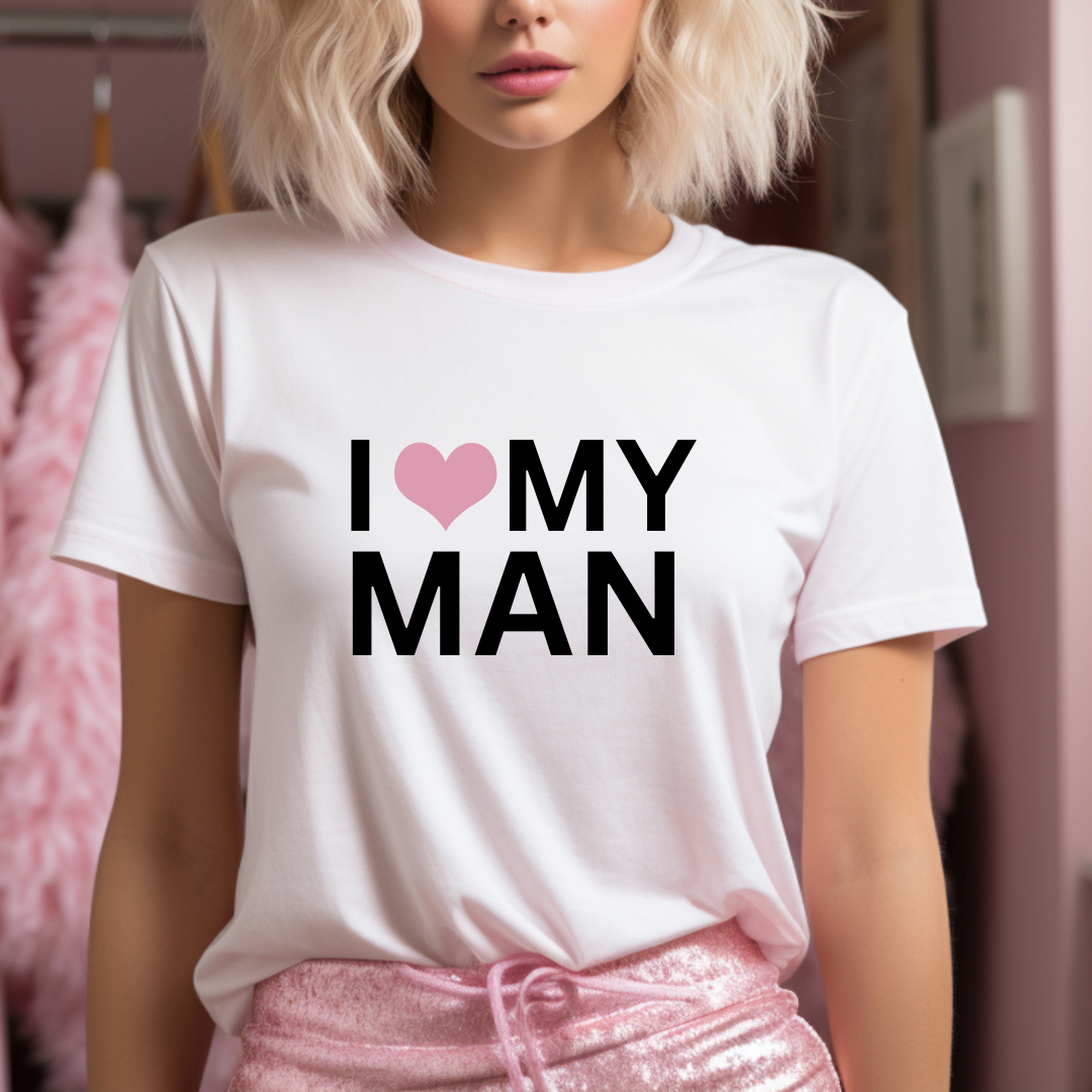 "I ♥ My Man" Custom Heart Color T-Shirt