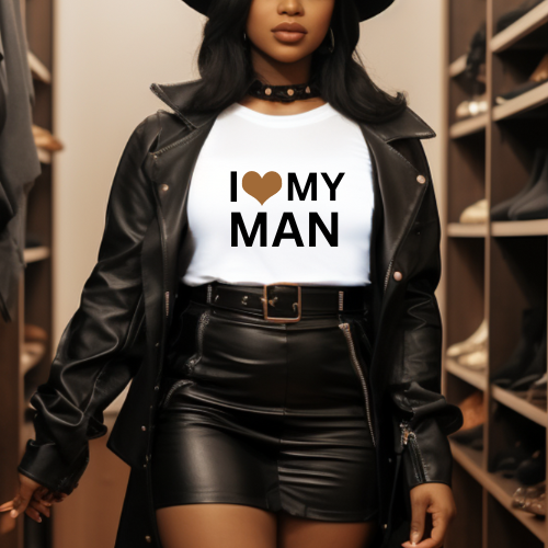 "I ♥ My Man" Custom Heart Color T-Shirt