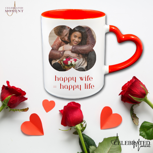 "Happy Wife, Happy Life" Custom Photo Mug