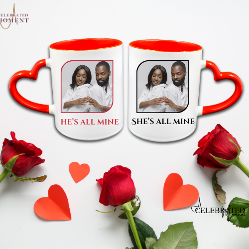 "He's All Mine" & "She's All Mine" Personalized Couple's Mug Set - REMOVE