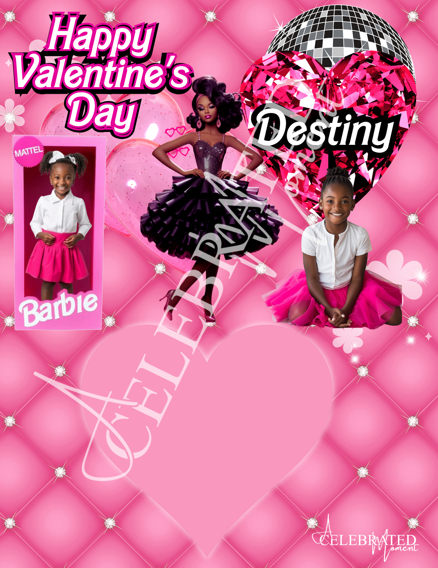 Barbie Theme Valentine's Day Jumbo Card - 11x17